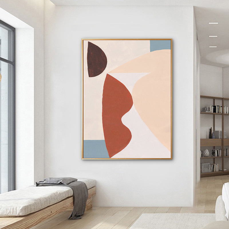 Brehn | Texturierter Pastell-Kunstdruck Nordische Illustration Abstrakte Leinwand für Hausinterieur