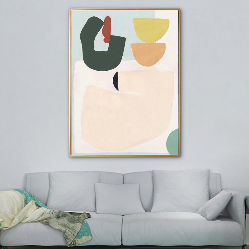 Brehn | Texturierter Pastell-Kunstdruck Nordische Illustration Abstrakte Leinwand für Hausinterieur