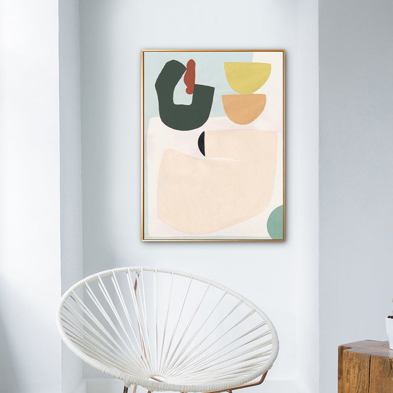 Brehn | Texturierter Pastell-Kunstdruck Nordische Illustration Abstrakte Leinwand für Hausinterieur