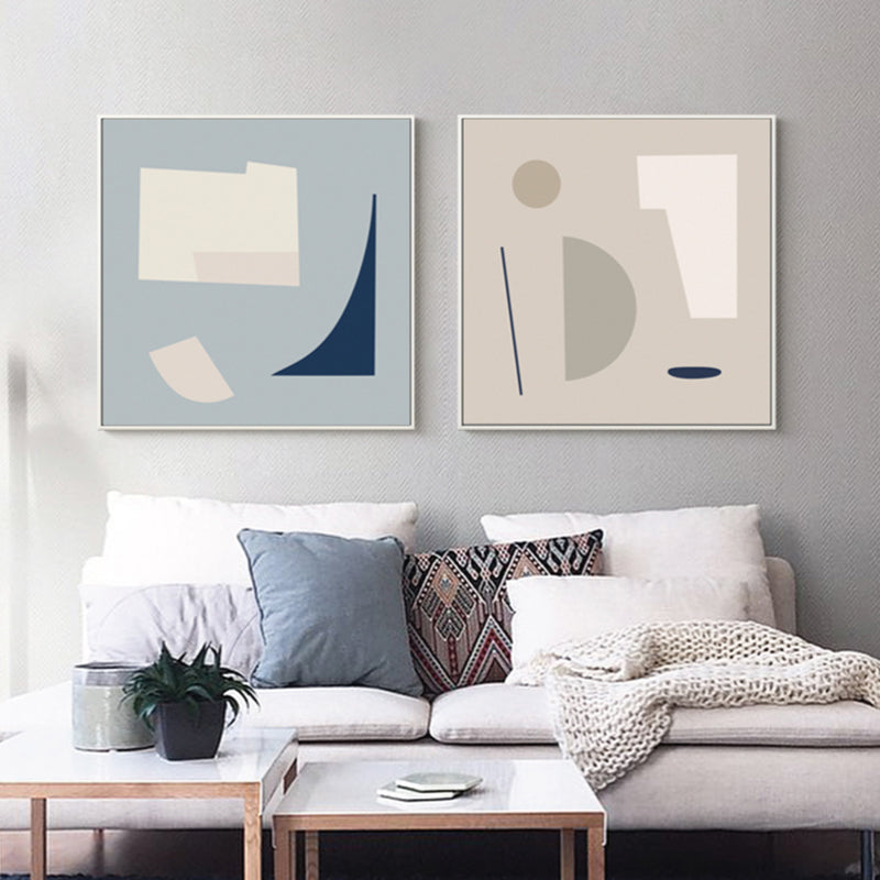 Brehn | Geometrische Formen Leinwand Kunst Nordisch Bezaubernde Abstrakte Wanddekoration in Heller Farbe