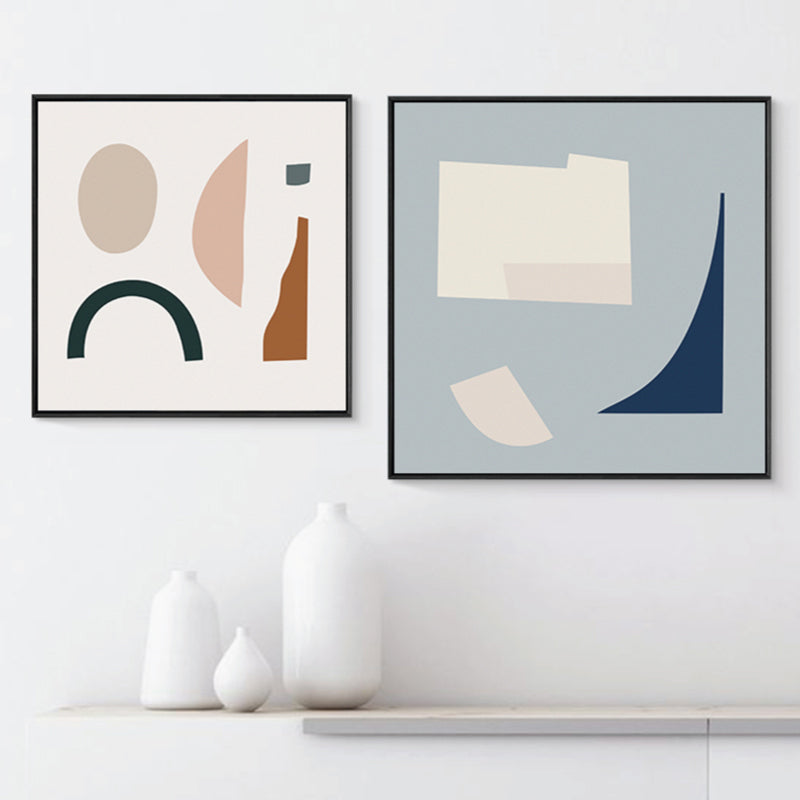 Brehn | Geometrische Formen Leinwand Kunst Nordisch Bezaubernde Abstrakte Wanddekoration in Heller Farbe