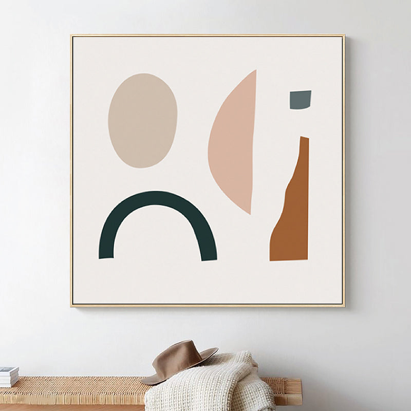 Brehn | Geometrische Formen Leinwand Kunst Nordisch Bezaubernde Abstrakte Wanddekoration in Heller Farbe