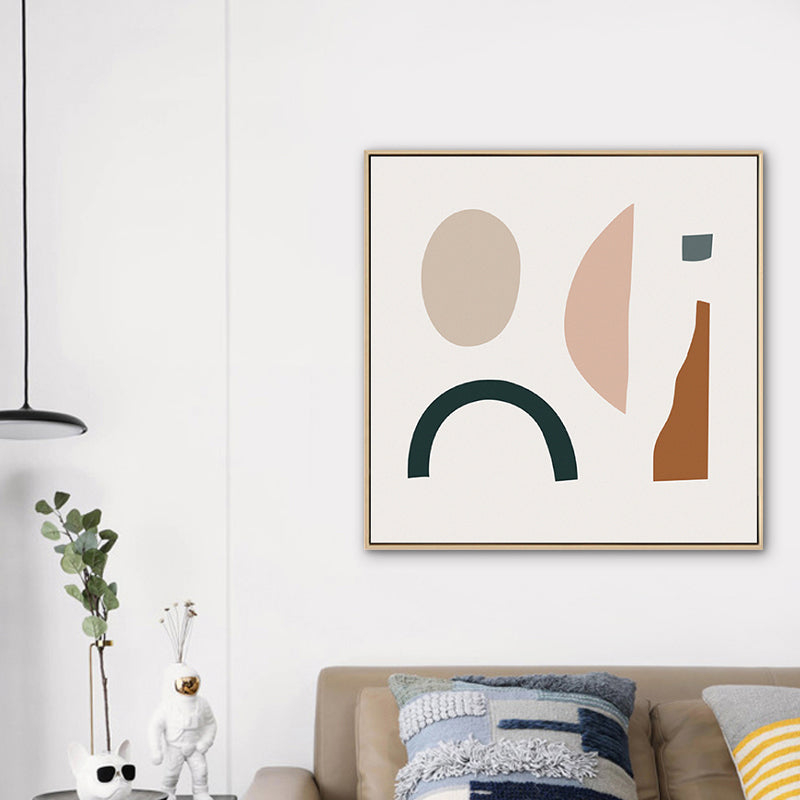 Brehn | Geometrische Formen Leinwand Kunst Nordisch Bezaubernde Abstrakte Wanddekoration in Heller Farbe