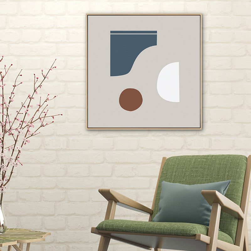 Brehn | Geometrische Formen Leinwand Kunst Nordisch Bezaubernde Abstrakte Wanddekoration in Heller Farbe