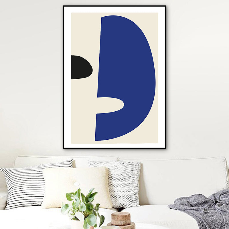 Brehn | Illustration Abstrakte Leinwand Wandkunst für zu Hause Galerie, Blau, Mehrere Größen Verfügbar