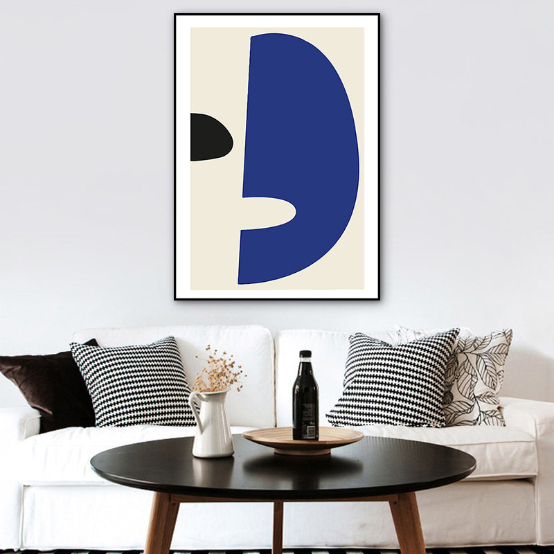 Brehn | Illustration Abstrakte Leinwand Wandkunst für zu Hause Galerie, Blau, Mehrere Größen Verfügbar