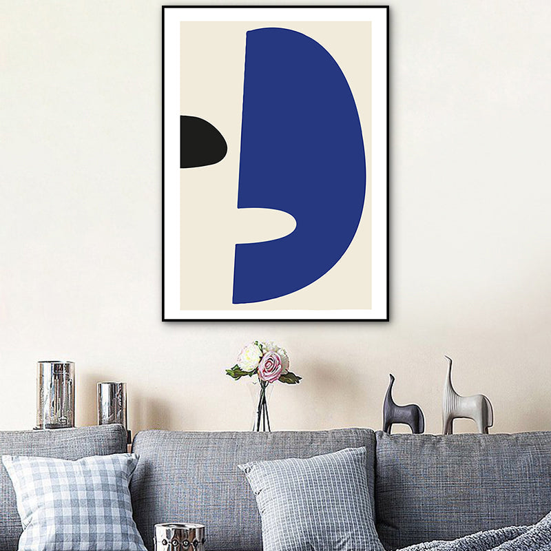 Brehn | Illustration Abstrakte Leinwand Wandkunst für zu Hause Galerie, Blau, Mehrere Größen Verfügbar