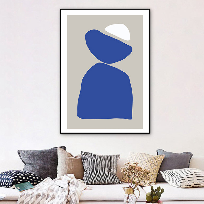 Brehn | Illustration Abstrakte Leinwand Wandkunst für zu Hause Galerie, Blau, Mehrere Größen Verfügbar