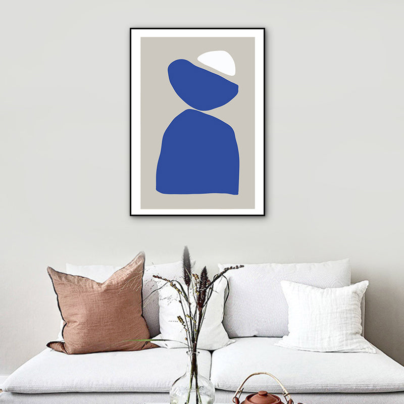 Brehn | Illustration Abstrakte Leinwand Wandkunst für zu Hause Galerie, Blau, Mehrere Größen Verfügbar