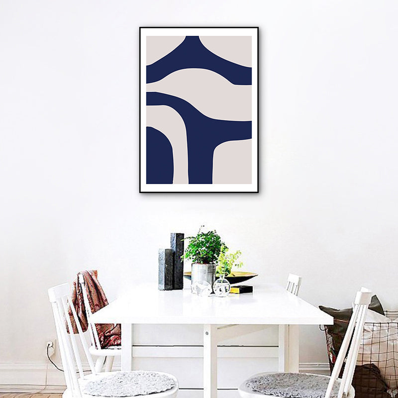 Brehn | Illustration Abstrakte Leinwand Wandkunst für zu Hause Galerie, Blau, Mehrere Größen Verfügbar