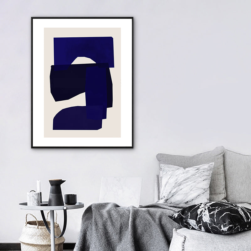 Brehn | Leinwand Strukturierte Kunstdruck Minimalistische Abstrakte Wanddekoration in Dunkelfarbe für Schlafzimmer