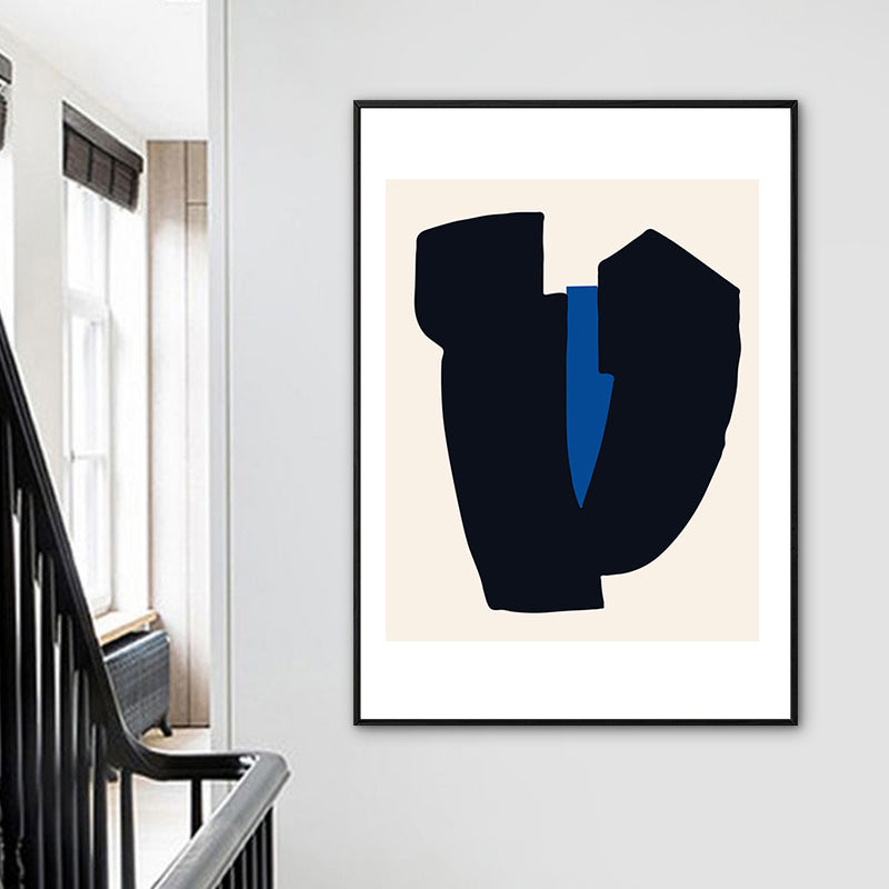 Brehn | Leinwand Strukturierte Kunstdruck Minimalistische Abstrakte Wanddekoration in Dunkelfarbe für Schlafzimmer