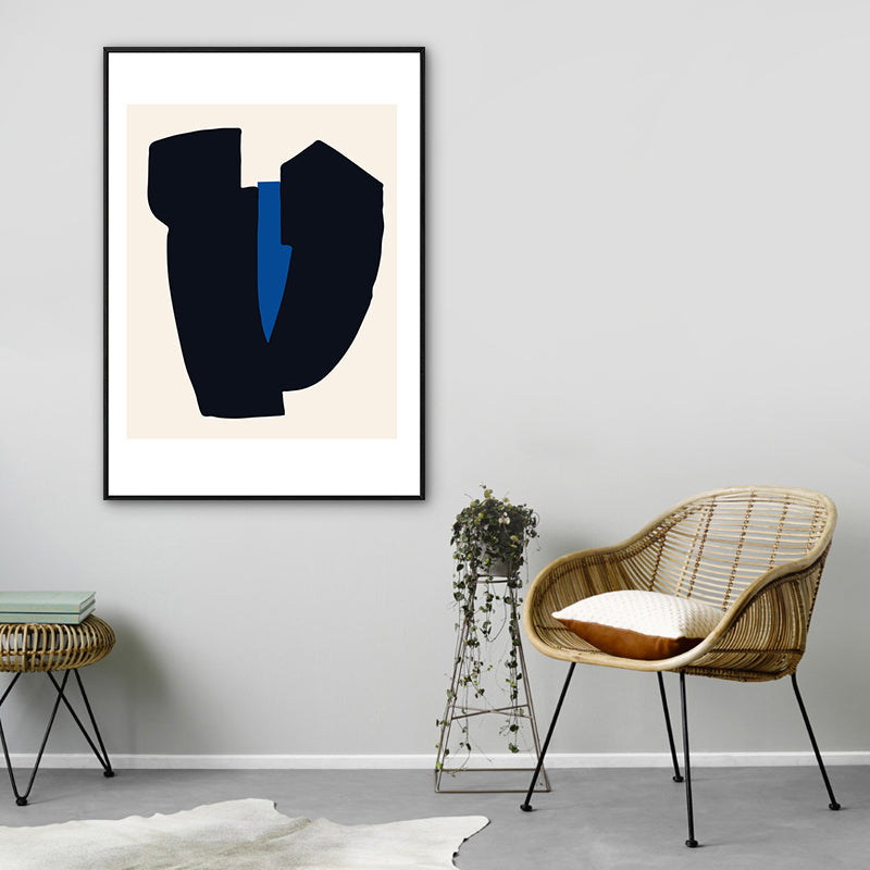 Brehn | Leinwand Strukturierte Kunstdruck Minimalistische Abstrakte Wanddekoration in Dunkelfarbe für Schlafzimmer