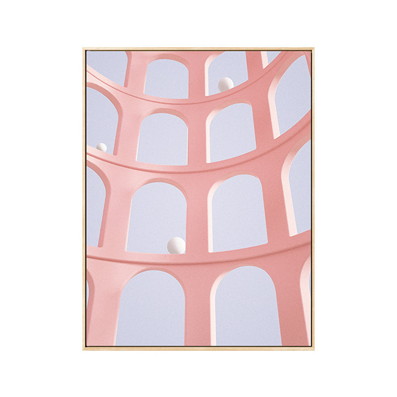 Brehn | Pastellfarbe Nordisch Leinwandkunst Illustration Architektur Wanddekoration für das Wohnzimmer