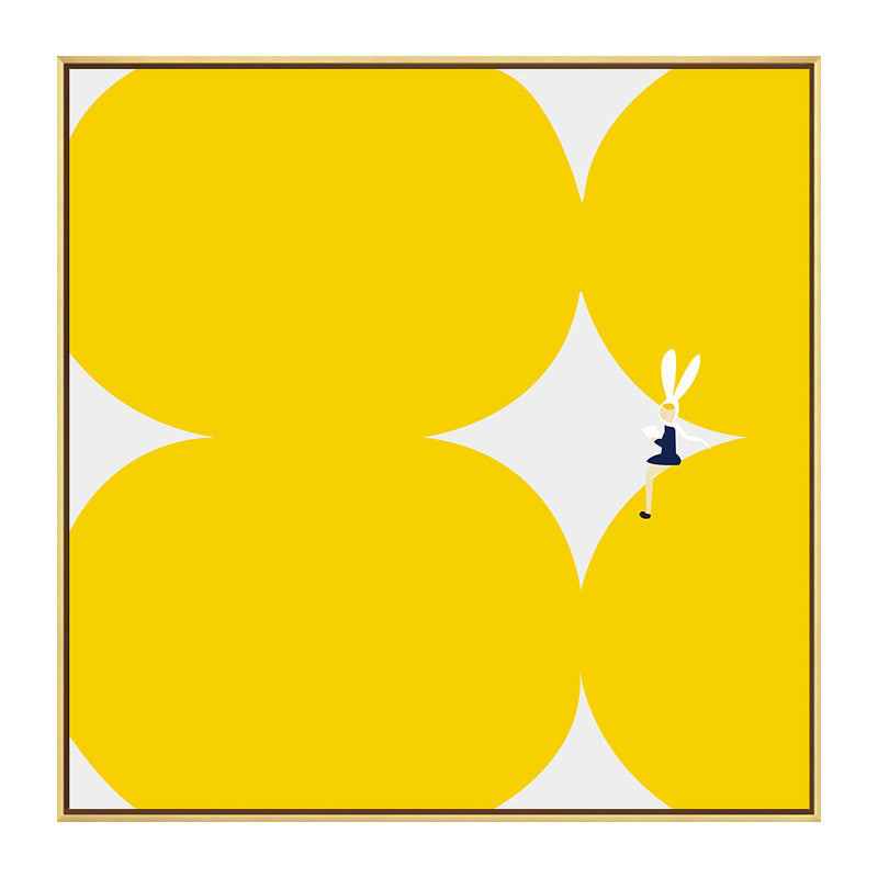 Brehn | Niedliche Bunny Girl Leinwand Wandkunst Esszimmer Geometrie Wanddekoration, mehrere Größenoptionen