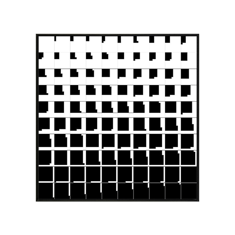 Brehn | Minimalismus Illustration Gitter Leinwand Esszimmer Wandkunst Dekor in Schwarz und Weiß