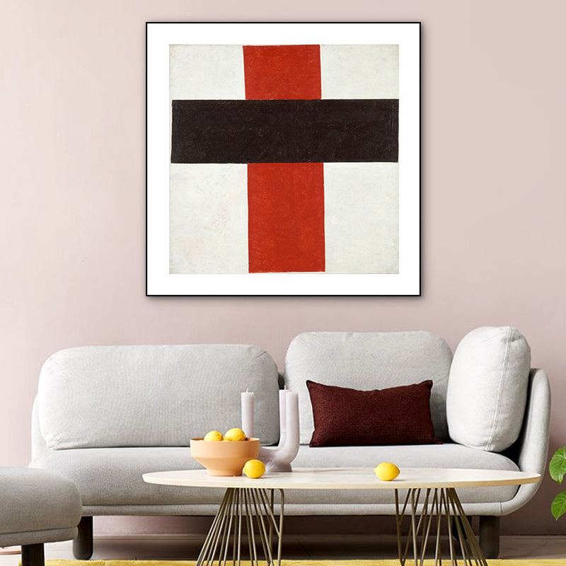 Brehn | Einfacher Stil Geometrische Kunst Druck Leinwand Texturiert Dunkle Farb Wanddekoration für Flur