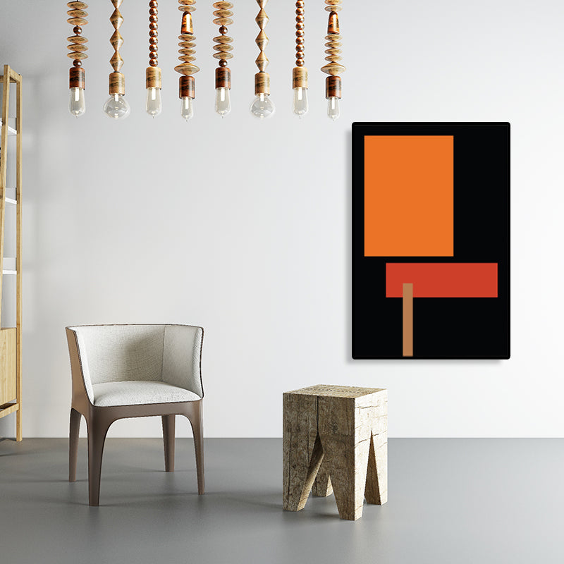 Brehn | Nordic Style Geometrische Wandkunst Dekor Dunkle Farbe Wohnzimmer Leinwanddruck, Texturiert