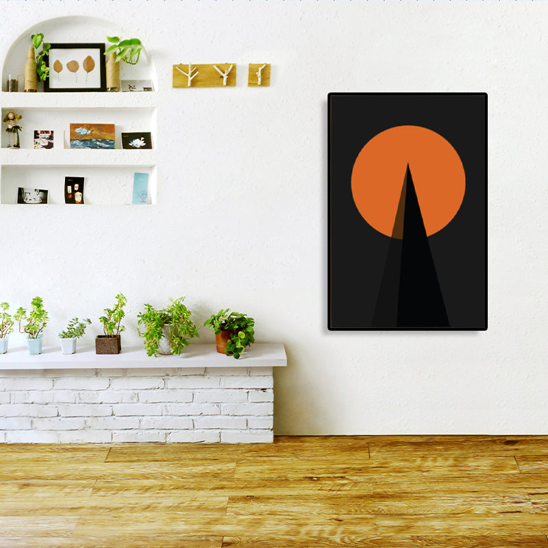 Brehn | Nordic Style Geometrische Wandkunst Dekor Dunkle Farbe Wohnzimmer Leinwanddruck, Texturiert