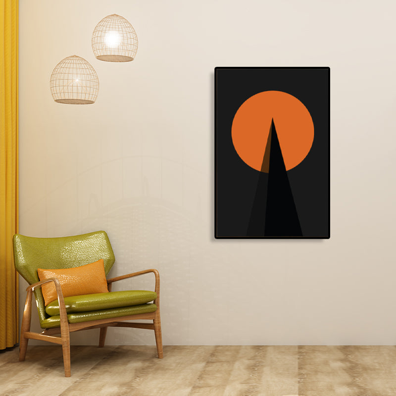 Brehn | Nordic Style Geometrische Wandkunst Dekor Dunkle Farbe Wohnzimmer Leinwanddruck, Texturiert