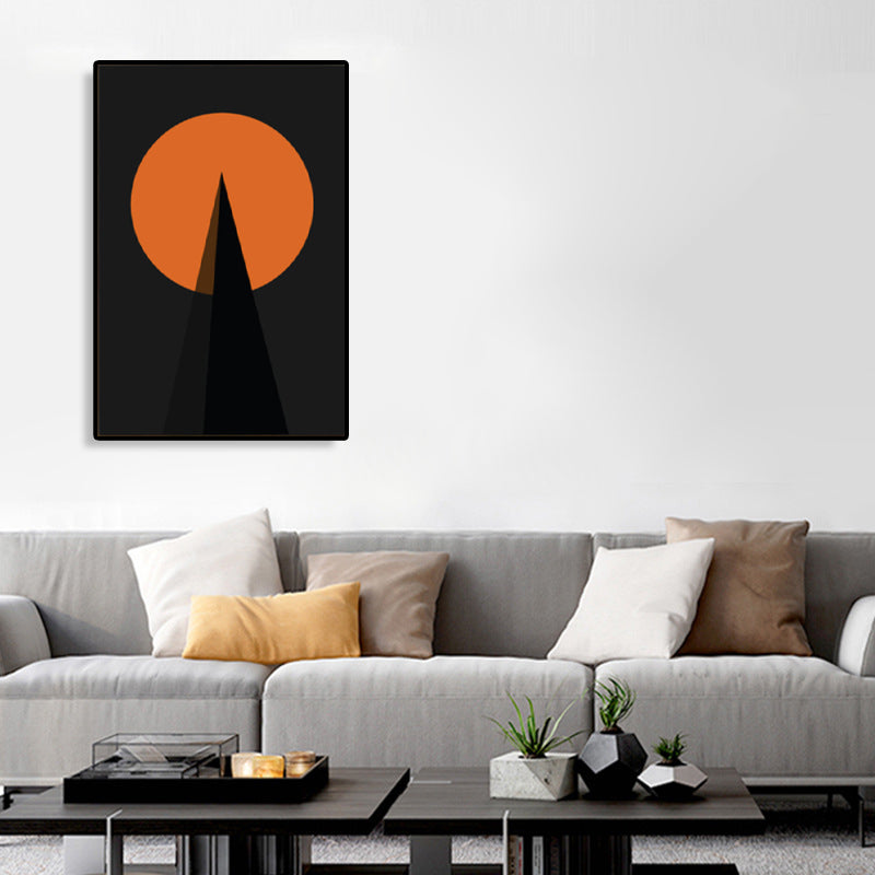 Brehn | Nordic Style Geometrische Wandkunst Dekor Dunkle Farbe Wohnzimmer Leinwanddruck, Texturiert