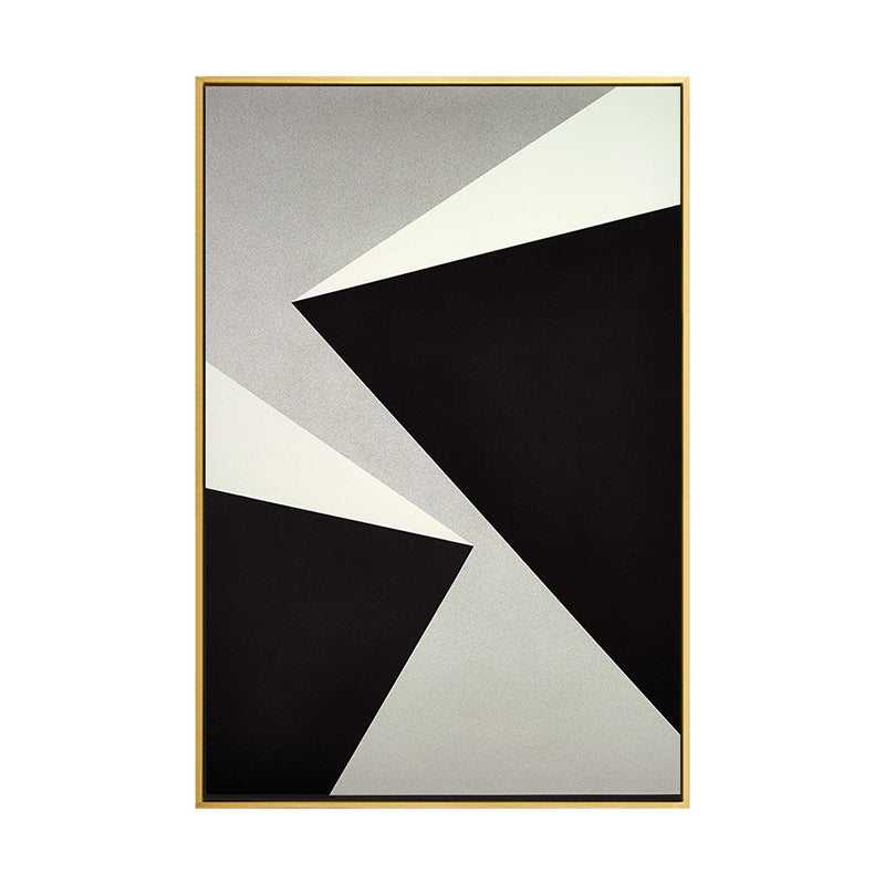 Brehn | Strukturierte Geometrie Prisma Leinwandkunst Skandinavischer Stil Wanddeko für Hausinterieur, Dunkle Farbe