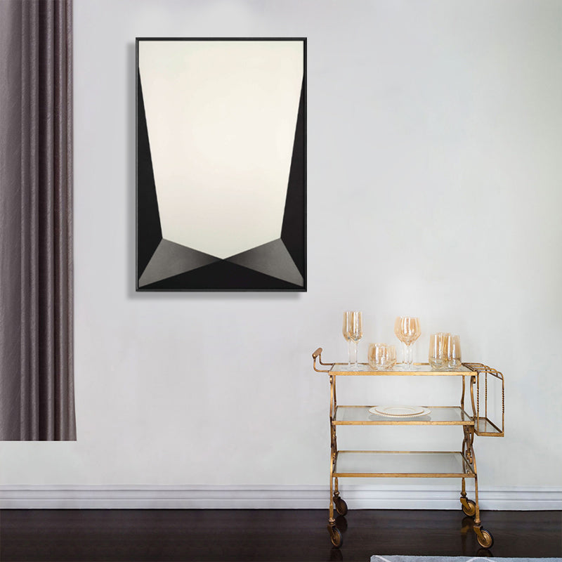 Brehn | Strukturierte Geometrie Prisma Leinwandkunst Skandinavischer Stil Wanddeko für Hausinterieur, Dunkle Farbe