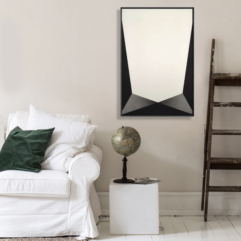 Brehn | Strukturierte Geometrie Prisma Leinwandkunst Skandinavischer Stil Wanddeko für Hausinterieur, Dunkle Farbe