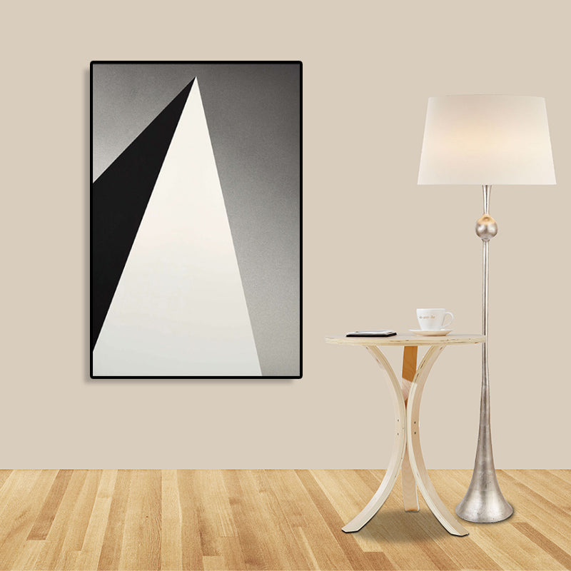 Brehn | Strukturierte Geometrie Prisma Leinwandkunst Skandinavischer Stil Wanddeko für Hausinterieur, Dunkle Farbe