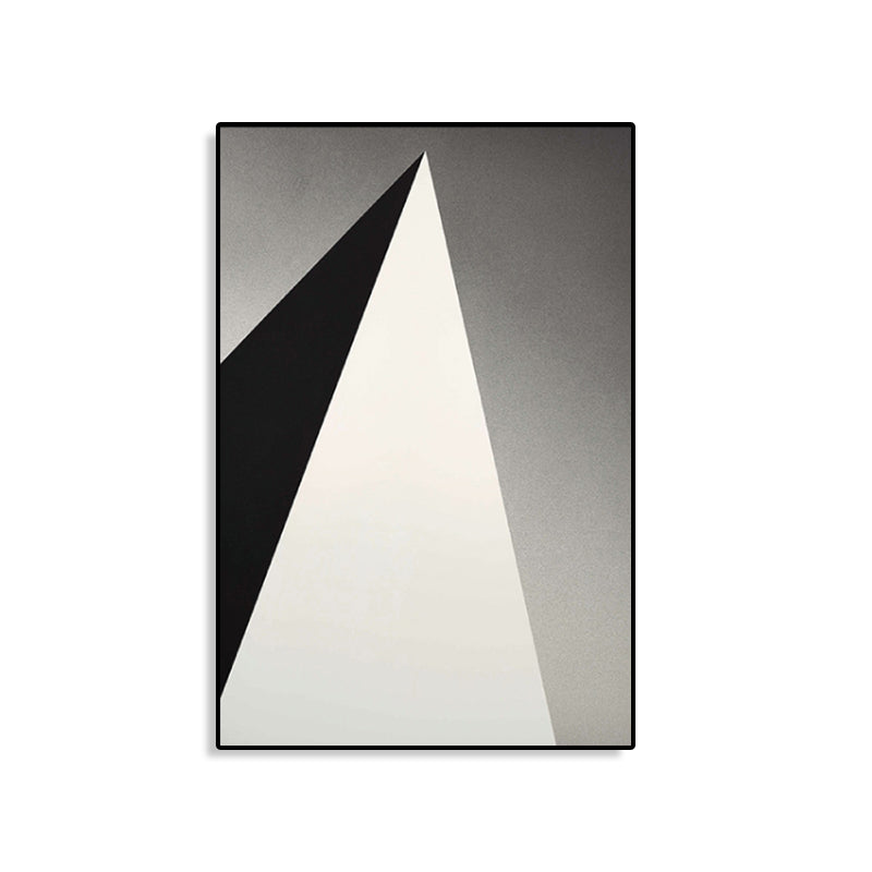 Brehn | Strukturierte Geometrie Prisma Leinwandkunst Skandinavischer Stil Wanddeko für Hausinterieur, Dunkle Farbe