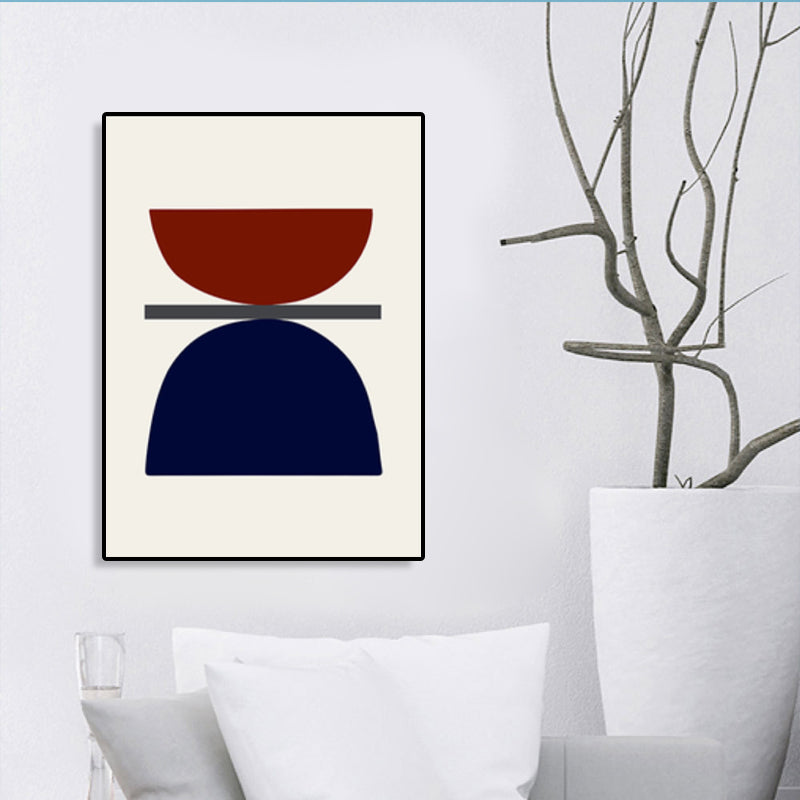 Brehn | Moderne Stil Wandkunst Dunkle Farbsperrung Geometrischer Leinwanddruck für das Wohnzimmer