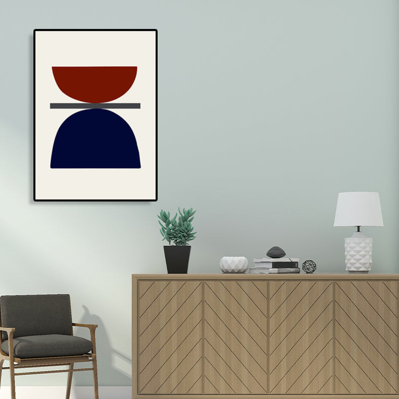 Brehn | Moderne Stil Wandkunst Dunkle Farbsperrung Geometrischer Leinwanddruck für das Wohnzimmer