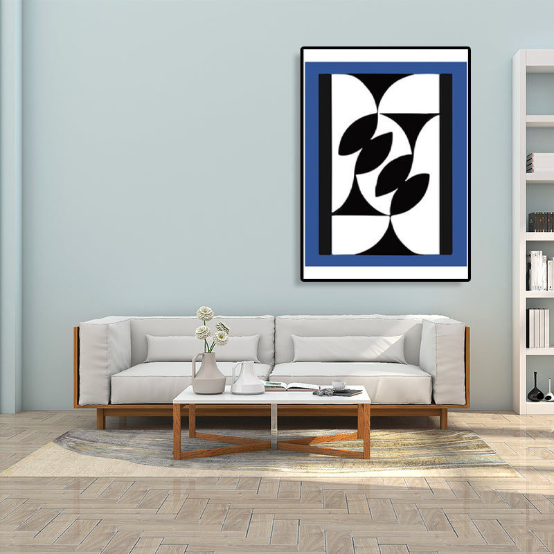 Brehn | Moderne Stil Wandkunst Dunkle Farbsperrung Geometrischer Leinwanddruck für das Wohnzimmer