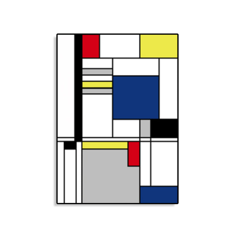 Brehn | Mondrian Geometrisches Gemälde Leinwand Nordic Texturiertes Wandkunst in Mehrfarben für Raum