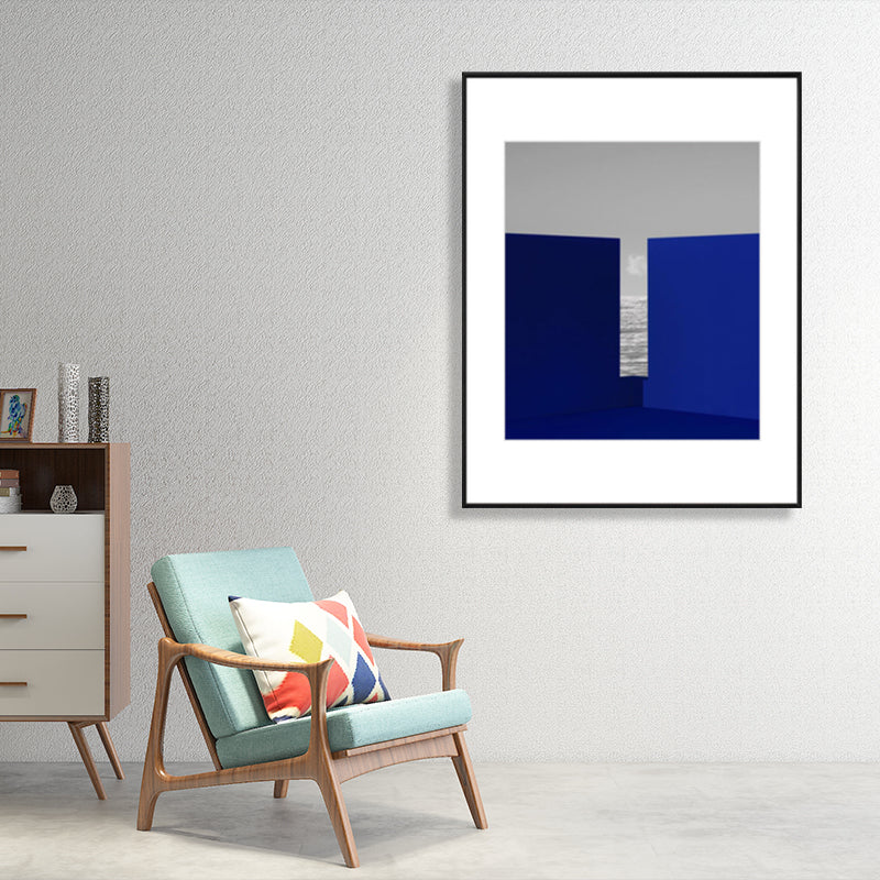 Brehn | Illustration Einfachheit Leinwanddruck Dunkle Farbe Geometrische Wandkunst für Hausinterieur