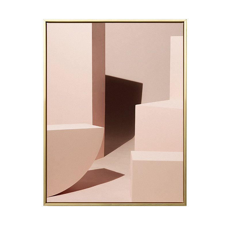 Brehn | Braune 3D geometrische Formen Leinwand Texturierte Kunst Druck für das Wohnzimmer, verschiedene Größen