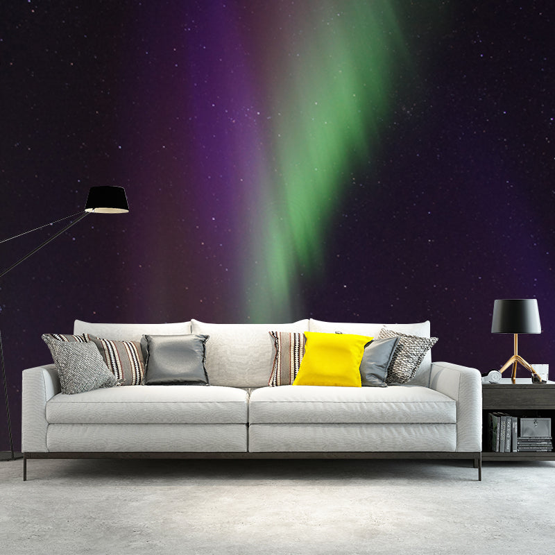 Brehn | Paarse-Groene Aurora Borealis Wand Vochtbestendige Wanddecoratie voor Woonkamer