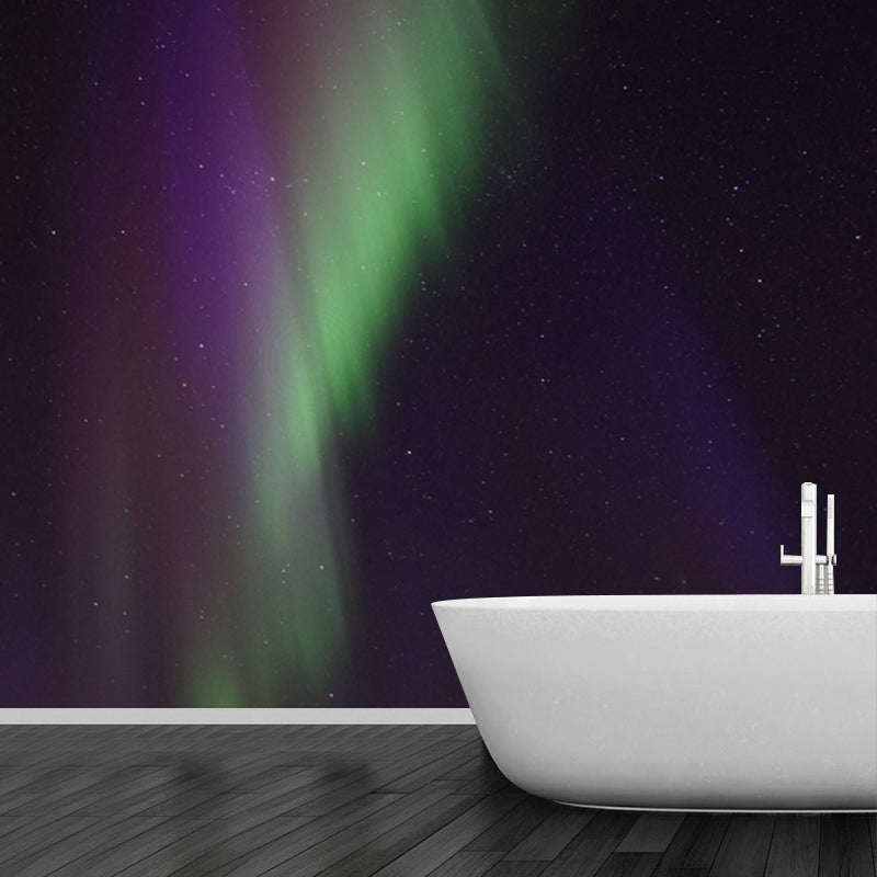 Brehn | Paarse-Groene Aurora Borealis Wand Vochtbestendige Wanddecoratie voor Woonkamer