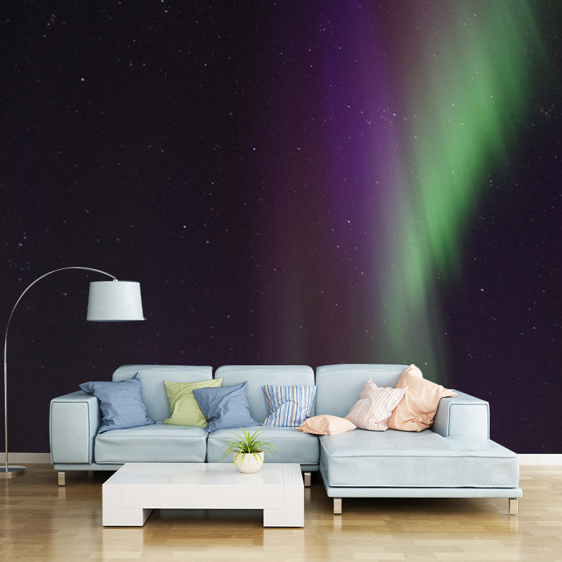 Brehn | Paarse-Groene Aurora Borealis Wand Vochtbestendige Wanddecoratie voor Woonkamer