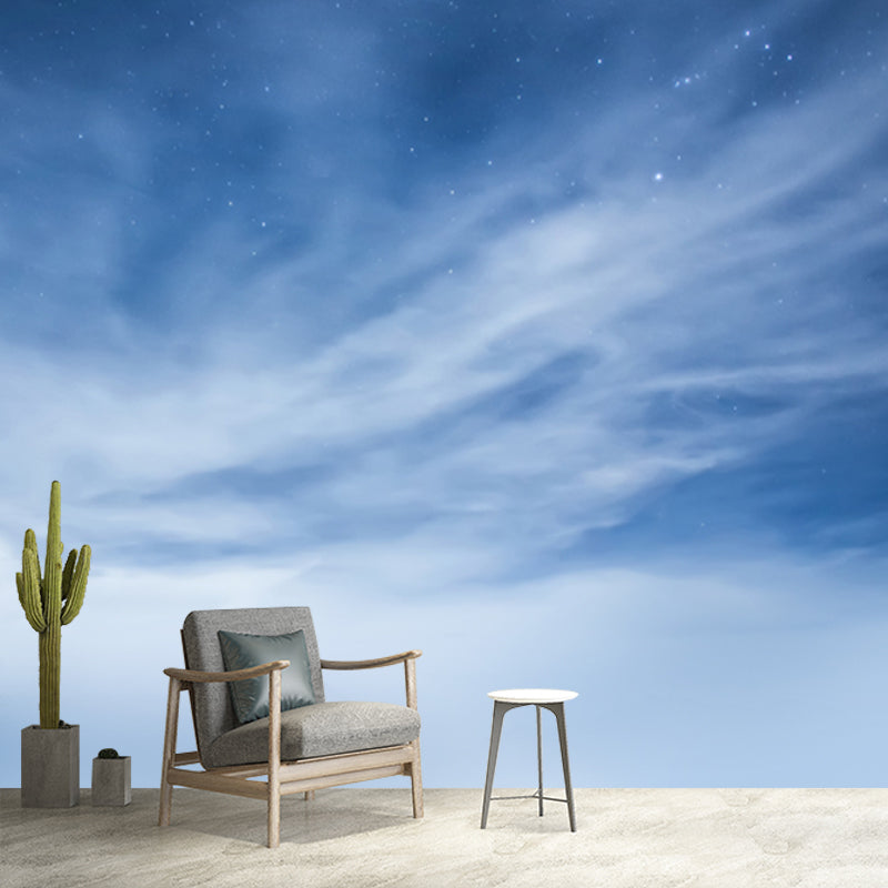 Brehn | Blauw-Wit Luchtlandschap Muurdecoratie Dazzling Stars Achter Wolk Moderne Waterdichte Wandkunst