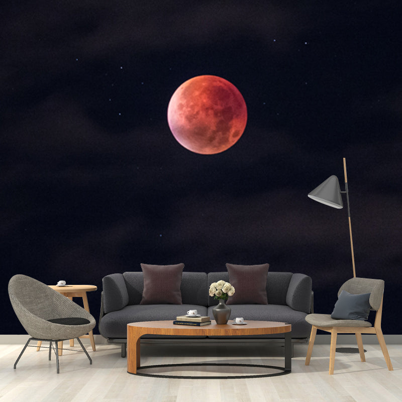 Brehn | Fotografie Bloedmaan Wandteppich für Schlafzimmer, Schwarz und Rot, Persönliche Größe Verfügbar