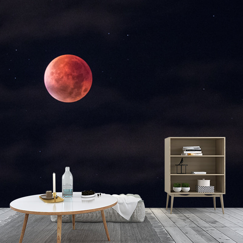 Brehn | Fotografie Bloedmaan Wandteppich für Schlafzimmer, Schwarz und Rot, Persönliche Größe Verfügbar