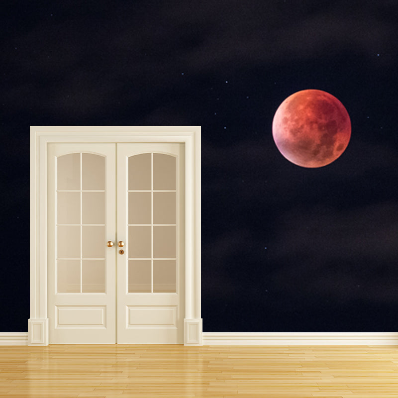 Brehn | Fotografie Bloedmaan Wandteppich für Schlafzimmer, Schwarz und Rot, Persönliche Größe Verfügbar
