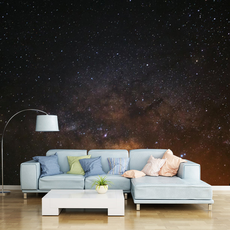 Brehn | Fotografie Melkweg Muur Wasbaar Modern Slaapkamer Wanddecoratie in Donkergrijs-Geel