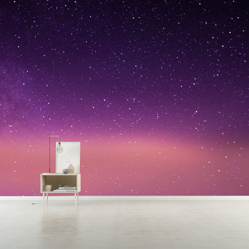 Brehn | Modernist Stars Wallpaper Mural für Decke Benutzerdefinierte Größe Wandkunst in Orange-Lila