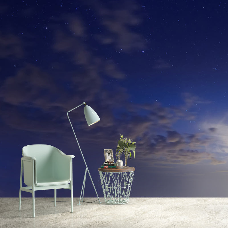 Brehn | Wolken und Sterne Himmel Wanddekoration Modern Fleckenresistentes Schlafzimmer Wanddekor, Maßanfertigung