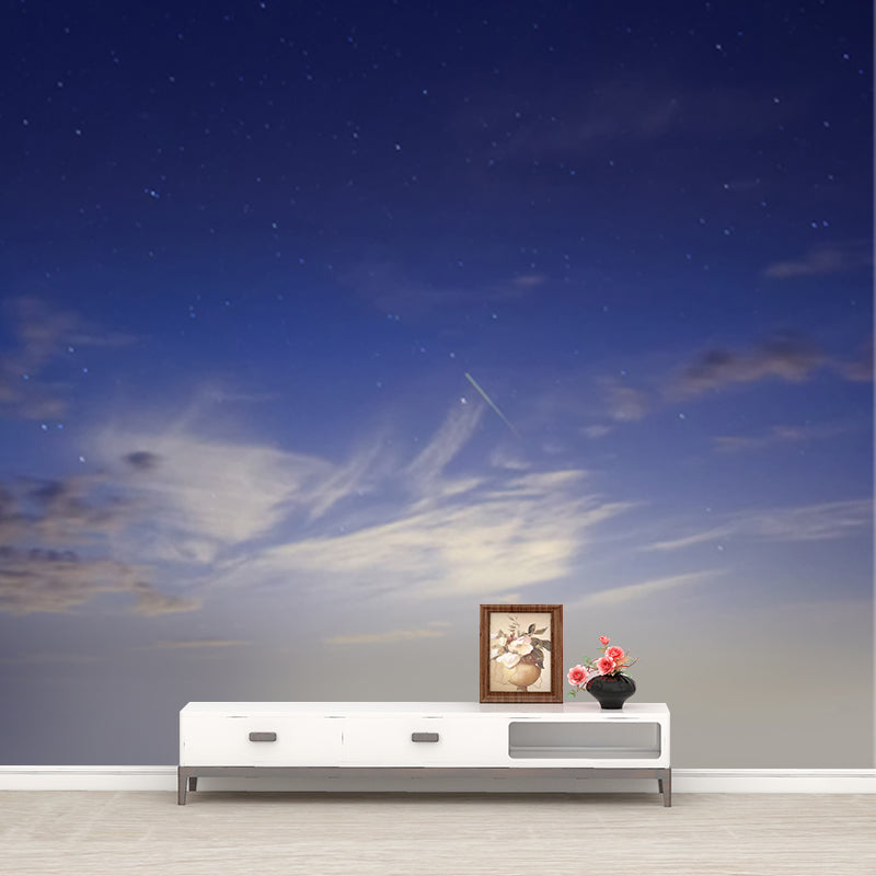 Brehn | Wolken und Sterne Himmel Wanddekoration Modern Fleckenresistentes Schlafzimmer Wanddekor, Maßanfertigung
