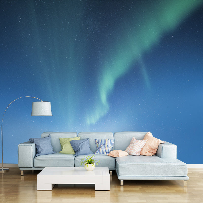 Brehn | Glatte Ganze Blaue Wanddekal Minimalistisch Aurora Muster Wandkunst, Maßgeschneidert