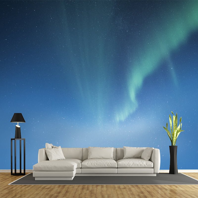 Brehn | Glatte Ganze Blaue Wanddekal Minimalistisch Aurora Muster Wandkunst, Maßgeschneidert
