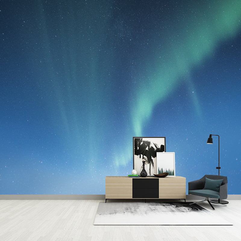 Brehn | Glatte Ganze Blaue Wanddekal Minimalistisch Aurora Muster Wandkunst, Maßgeschneidert
